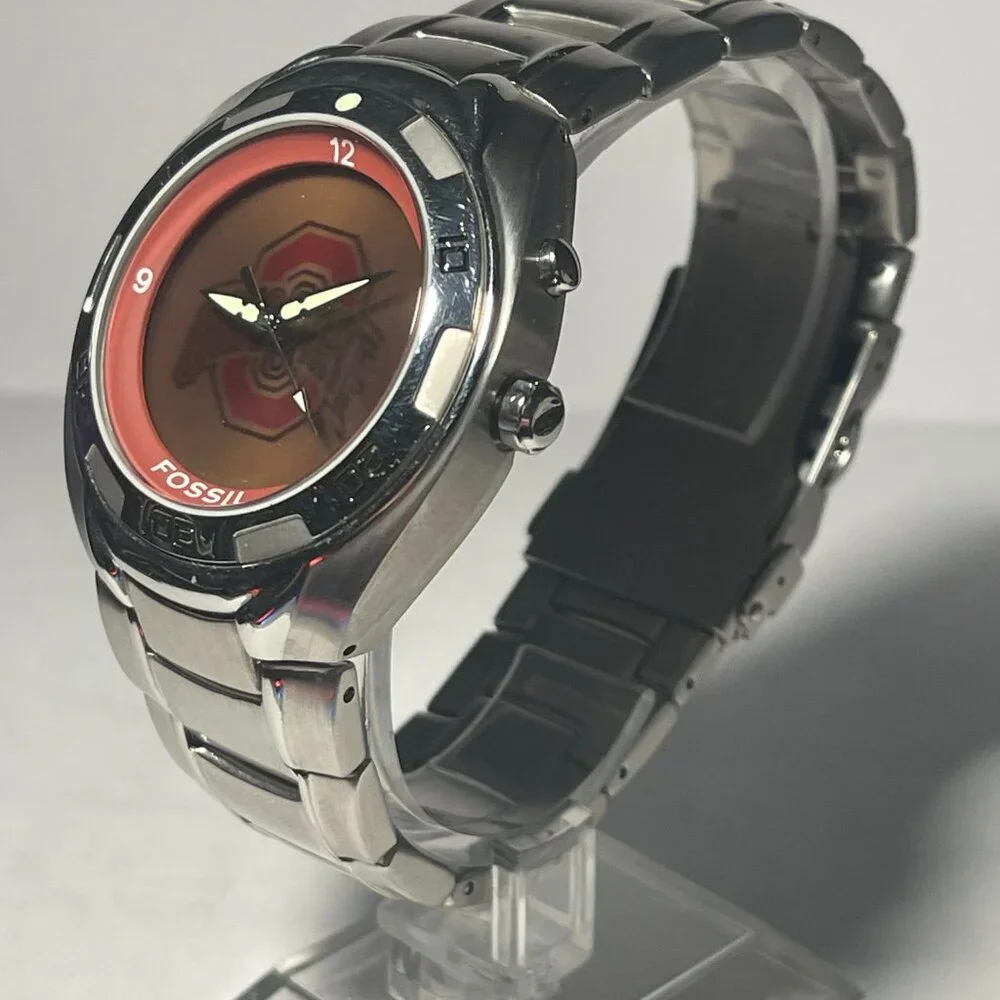Ohio State Buckeyes NCAA Stainless-Steel Kaleido Watch by Fossil NEW